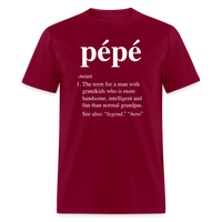 Pepe Definition Unisex Classic T-Shirt - burgundy