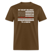 My Heart Belongs to a Nurse Unisex Classic T-Shirt - brown