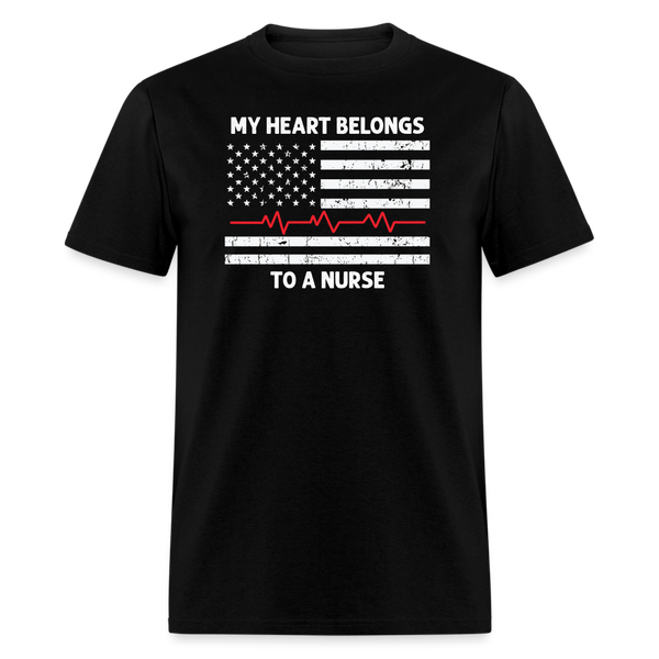 My Heart Belongs to a Nurse Unisex Classic T-Shirt - black