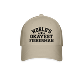 World's Okayest Fisherman Baseball Cap - khaki