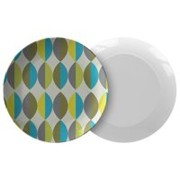 Mid Century Modern Plates | Green Yellow Gray & Blue | Retro Inspired Home and Kitchen Decor