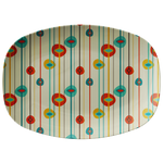 Mid Century Modern Serving Platter | Red Blue Orange Geometric Pattern Serveware Tray | Birthday or Mothers Day Gift