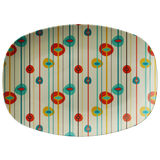 Mid Century Modern Serving Platter | Red Blue Orange Geometric Pattern Serveware Tray | Birthday or Mothers Day Gift